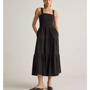 NWT Quince 100% Organic Cotton Gauze Smocked Sleeveless Maxi Dress Small